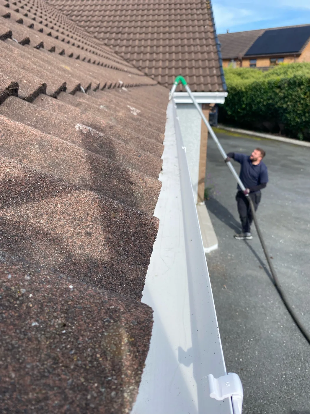 Gutter-vac clearance work in progress